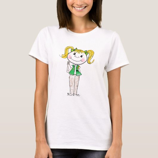 T-shirt Junior de fille scout gardant la promesse (Devant)
