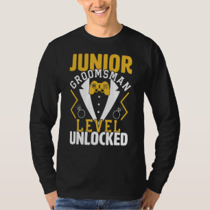 T-shirt Junior Groomsman Niveau Déverrouillé Jeux Vidéo We