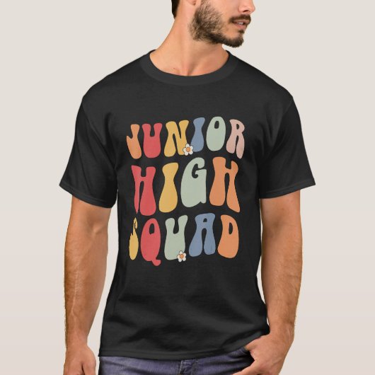 T-shirt Junior High Squad Teacher Rainbow Back To School (Devant)