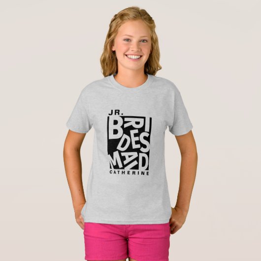 T-shirt Junior Jr. Bridesmaid, mariage (Devant entier)