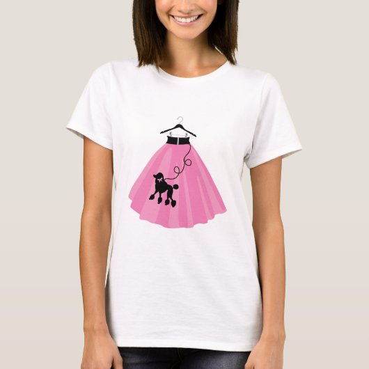 T-shirt Jupe de caniche rose (Devant)