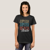 T-shirt JUPITER BEACH Florida HIBISCUS & SCRIPT Three Tone (Devant entier)