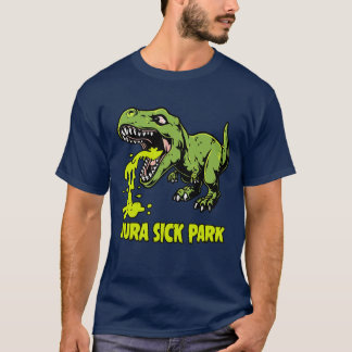T-shirt Jura Sick Park - dinosaure drôle et vomi