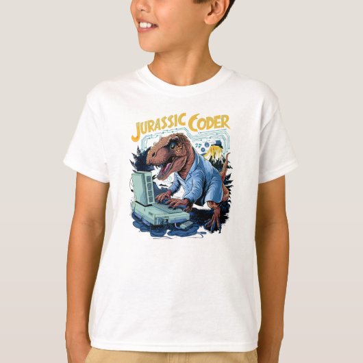 T-shirt Jurassic Coder - Genius de programmation préhistor (Devant)