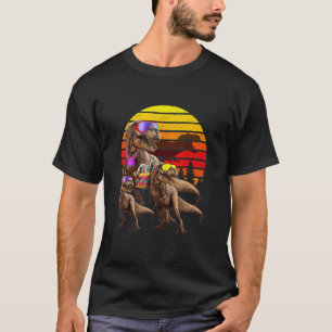 T-shirt Jurassic T Rex Famille Retro Vintage Monde Dinosau
