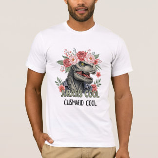 T-shirt Jurassis Cool Velociraptor Floral Art