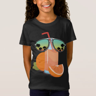T-Shirt Jus D'Orange Drôle Avec Lunettes De Soleil Design