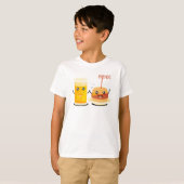 T-shirt Jus d'orange et hamburger Best Friend (Devant entier)