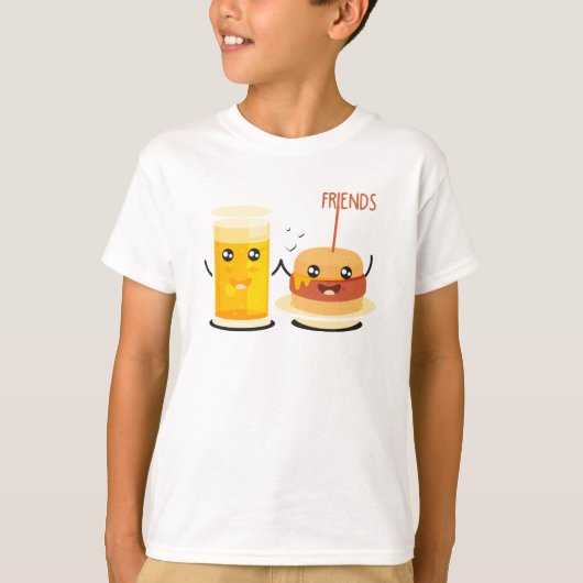 T-shirt Jus d'orange et hamburger Best Friend (Devant)
