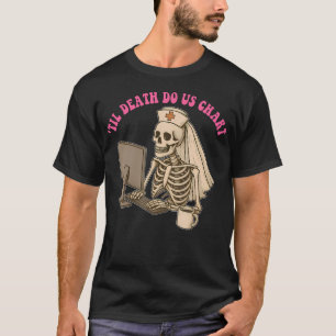 T-shirt Jusqu'à ce que la mort nous sépare drôle squelette