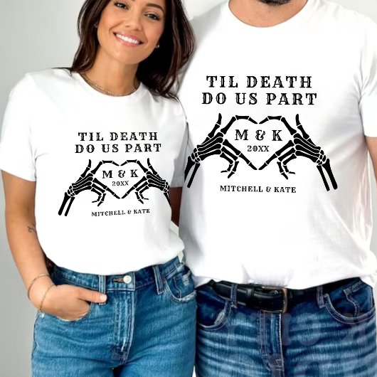 T-shirt Jusqu'à ce que la mort nous sépare Squelette Main