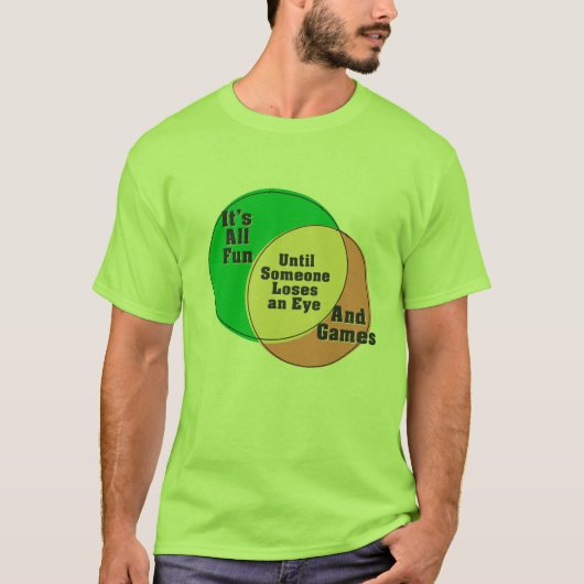 T-shirt Jusqu'à ce que quelqu'un perde un oeil, c'est amus (Devant)
