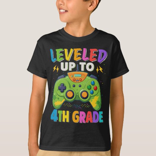 T-shirt Jusqu'À La 4E Année Gamer Retour À L'École (Devant)