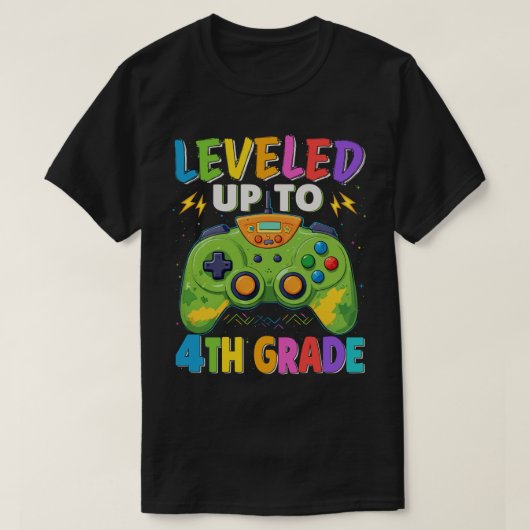 T-shirt Jusqu'À La 4E Année Gamer Retour À L'École (Design devant)