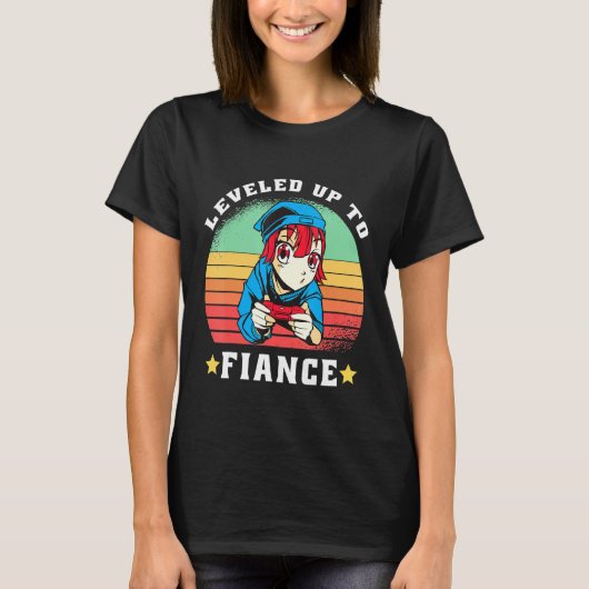 T-shirt Jusqu'À La Fiance Gamer Girlfriend Nouveau Engagem (Devant)