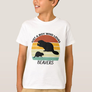 T-shirt Just a boy oms loves beavers