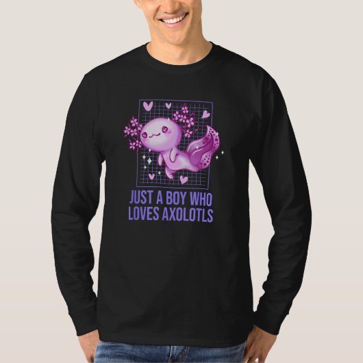 T-shirt Just a Boy Who Loves Axolotl Salamander Axolotl P (Devant)