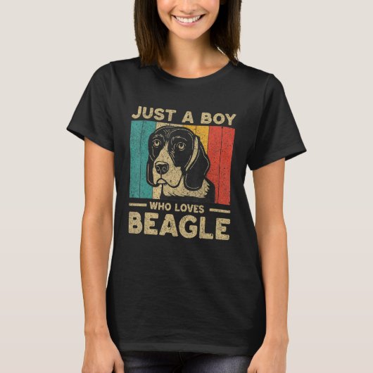 T-shirt Just A Boy Who Loves Beagle for Boys (Devant)