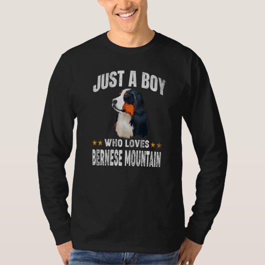 T-shirt Just a boy who loves Bernese Mountain Premium (Devant)