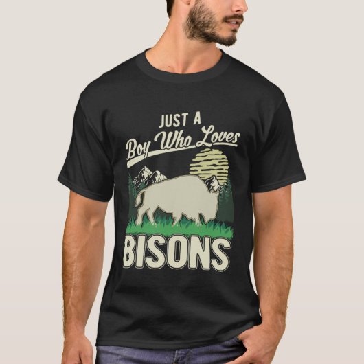 T-shirt Just a boy who loves Bisons Water Buffalo Boy Buff (Devant)