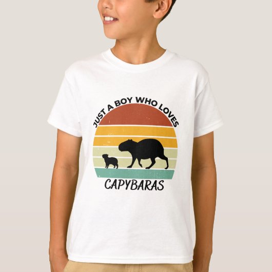 T-shirt Just a boy who loves capybaras (Devant)