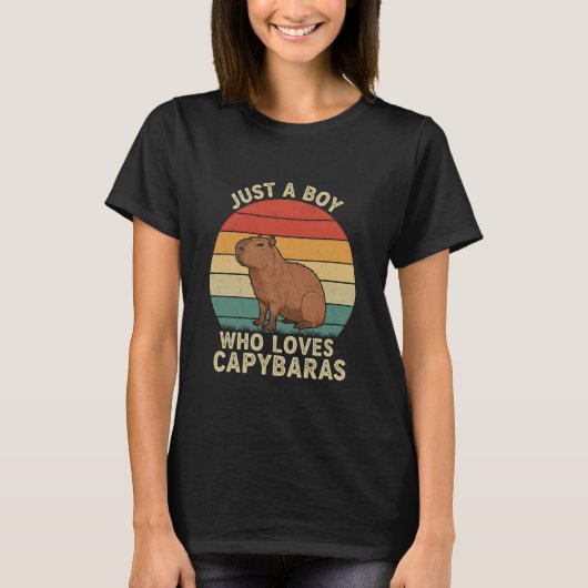 T-shirt Just a Boy Who Loves Capybaras (Devant)