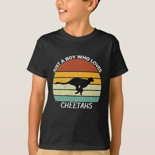 T-shirt Just a boy who loves cheetahs (Devant)