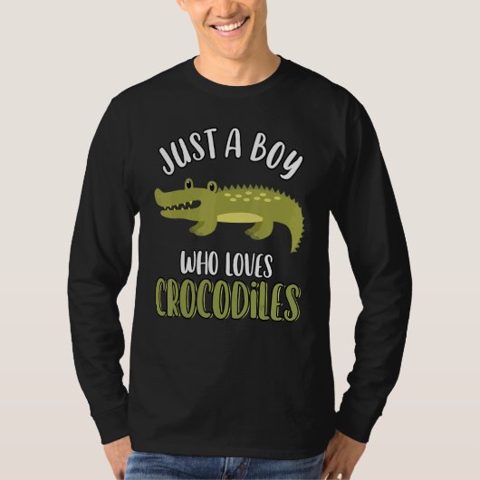 T-shirt Just A Boy Who Loves Crocodiles Cute Crocodile (Devant)