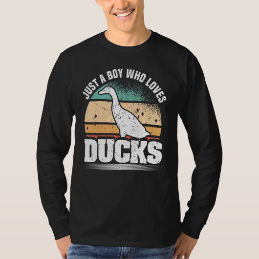 T-shirt Just A Boy Who Loves Ducks Duck (Devant)