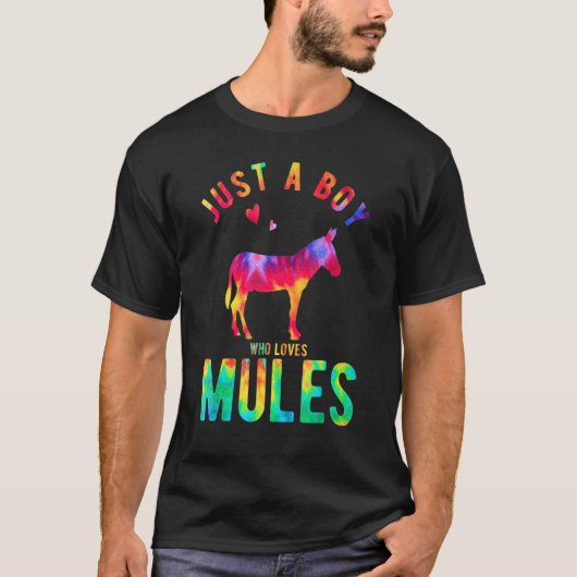 T-shirt Just A Boy Who Loves Mules Mule Lover Funny Mule (Devant)