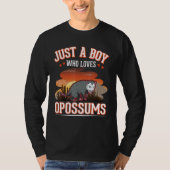 T-shirt Just a boy who loves Opossums Possum Trash Cat (Devant)