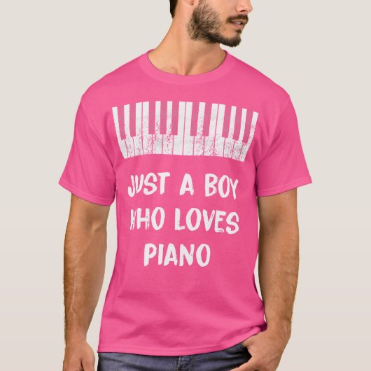T-shirt Just A Boy Who Loves Piano (Devant)