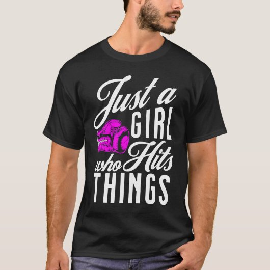 T-shirt Just A Girl Who Hits Things   Boxing  1 (Devant)