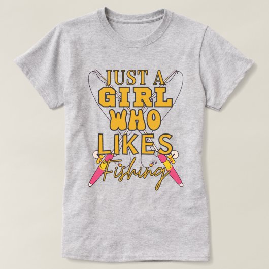 T-shirt Just a Girl Who Likes Fishing (Design devant)