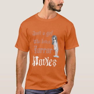 T-shirt Just a girl who love horror movies funny girl boy