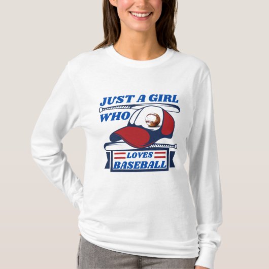 T-shirt just a girl who loves baseball  (Devant)