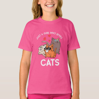 T-shirt Just A Girl Who Loves Cats Kids Women Cat