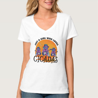 T-shirt Just a Girl Who Loves Cicadas, cicadas 2024