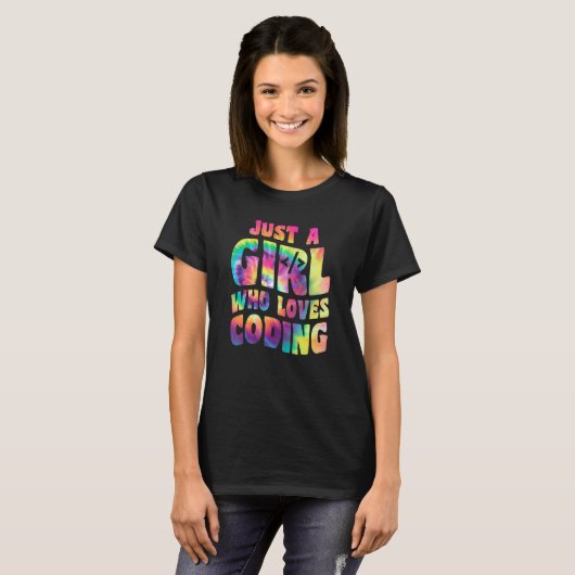 T-shirt Just A Girl Who Loves Coding Coder Apparel Program (Devant entier)