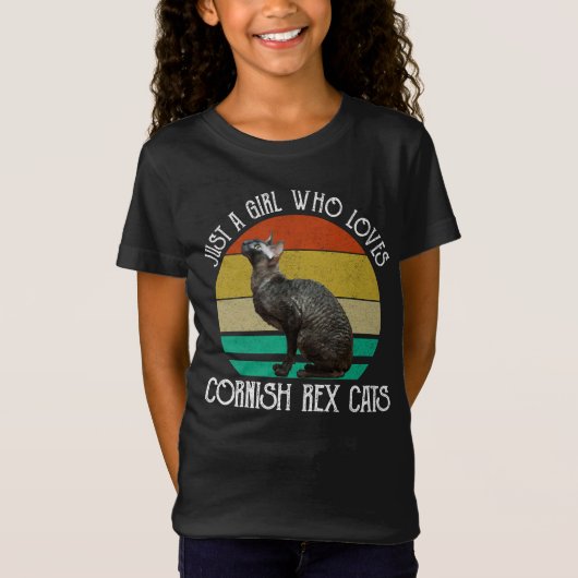 T-Shirt Just A Girl Who Loves Cornish Rex Cats (Devant)