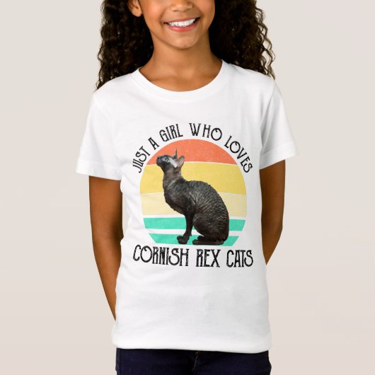 T-Shirt Just A Girl Who Loves Cornish Rex Cats (Devant)