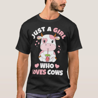 T-shirt Just A Girl Who Loves Cows Cute Strawberry Cow