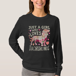 T-shirt Just A Girl Who Loves Dachshunds Dog Silhouette