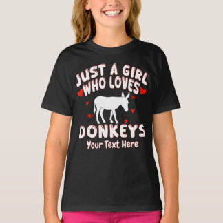 T-shirt Just A Girl Who Loves Donkeys Personalized