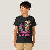 T-shirt Just A Girl Who Loves Giraffes And Books Cute Read (Devant entier)