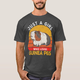 T-shirt Just A Girl Who Loves Guinea Pigs Lover Wheek Retr