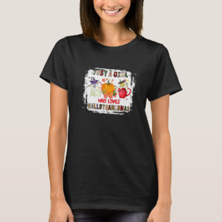 T-shirt Just a Girl Who Loves Hallothanksmas Halloween Wom