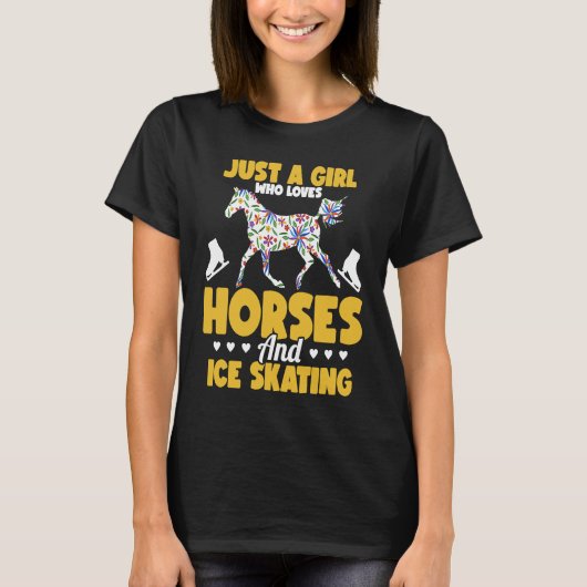 T-shirt Just a girl who loves horses and ice skating Figur (Devant)