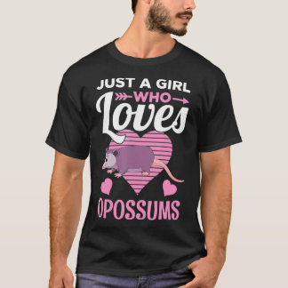 T-shirt Just a Girl Who Loves Opossums Cute Opossum Gift