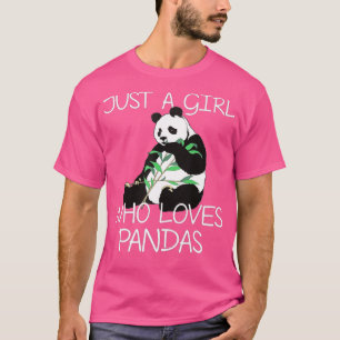 T-shirt Just A Girl Who Loves Pandas Gift Women Cute Panda